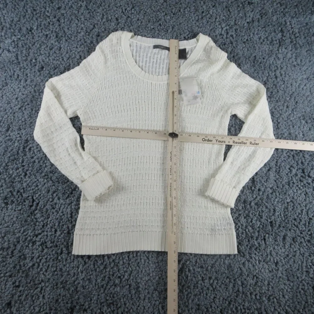Liz Claiborne Sweater Womens Large White Long Sleeve Pullover NWT
